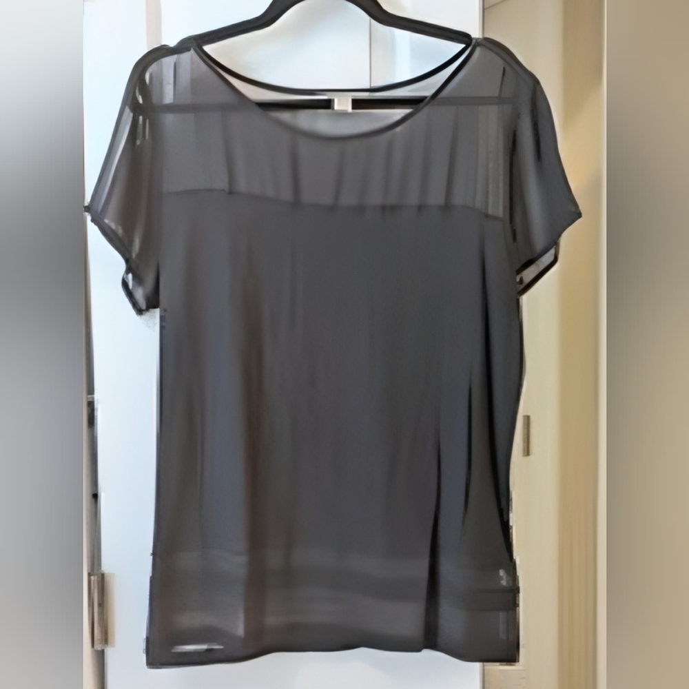 Banana Republic. Sheer Mesh Blocking Top. Size Medium.